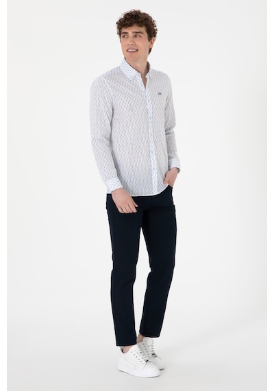 U.S. Polo Assn. U.s. Polo Assn. Erkek Uzun Kollu Slim Fit Gömlek 2108466 Mavi