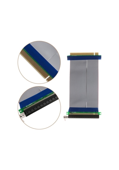 Alfais 5146 Pci-E Express 16X to 16X Dişi Erkek Riser Uzatma Kablosu
