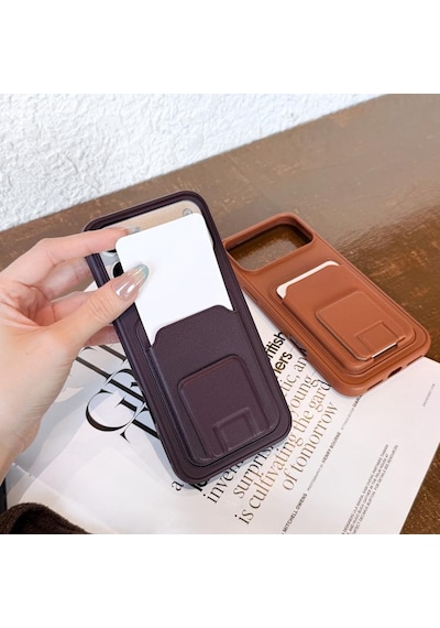 Teleplus Samsung Galaxy Uyumlu S25 Fe Kılıf Kartlıklı Standlı Square Folding Kılıf