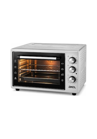 Akel Af-280 Saatli Kare Midi Fırın 1200w & 32lt Hacim 3 Kademeli Güç Ayarlanabilir Termostat Standart
