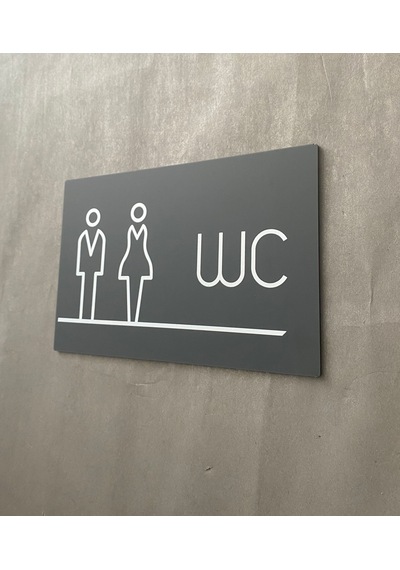 Mat Antrasit Lux Wc Yönlendirme Levhası