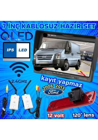 Kablosuz Transit 2016-2013 Uyumlu Park Kamerası Ve 7 İnç Monitör 12 V