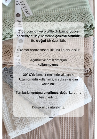 %100 Pamuk Çift Kişilik Kopanaki Dantelli Waffle Pike-210x230 Cm-kapuçino Petek Pike Cappuccıno Cappuccino