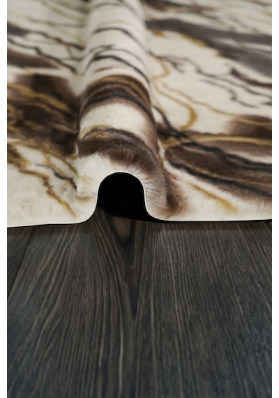Prizma Halı Marble Peluş Halı Kahve - Pos Kesim