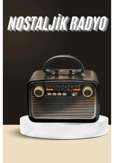 Nostaljik Radyo Bluetooth Bağlantılı Müzik Kutusu Ahşap Çok Renkli