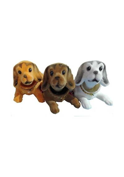 3 Kafa Sallayan Köpek Araç İçi Aksesuar 17x9x7 Cm Kadife Dış Kaplama Farklı Renklerde