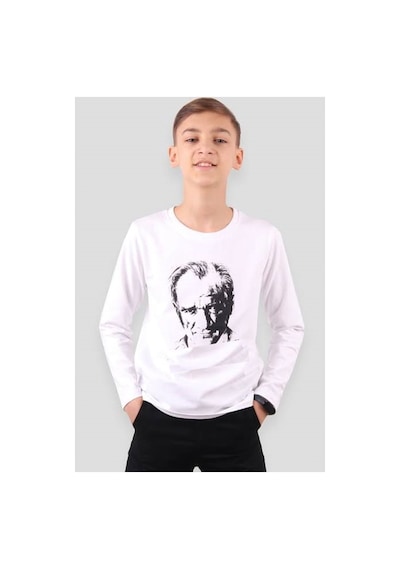 Modavals 23 Nisan 19 Mayıs 29 Ekim 10 Kasım Okul Gösteri Unısex Çocuk Atatürk & İmza Baskılı Uzun Kol Badi - Beyaz Modavals 23 Nisan 19 Mayıs 29 Ekim 10 Kasım Okul Gösteri Unısex Çocuk Atatürk & İmza Baskılı Uzun Kol Badi - Beyaz