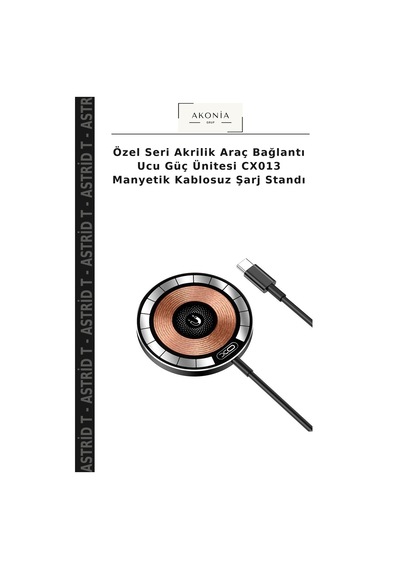 Özel Seri Akrilik Araç Bağlantı Ucu Güç Ünitesi Cx013 Manyetik Kablosuz Şarj Standı