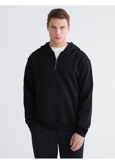 Lcw Vision Siyah Uzun Kollu Erkek Hoodie