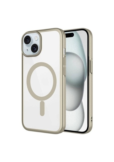 Apple Uyumlu iPhone 15 Plus Kılıf Wireless Şarj Özellikli Sert Pc Zore Mat Riksos M-safe Kapak Sarı