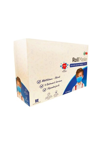 Roll Erkek Çocuk Maskesi 10 Adetlik 12 Kutu
