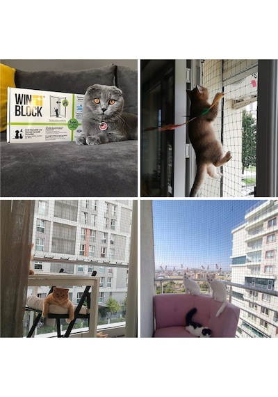 Winpet Winblock Pets Balkonlar için Kedi Güvenlik Ağı 80 x 220 CM