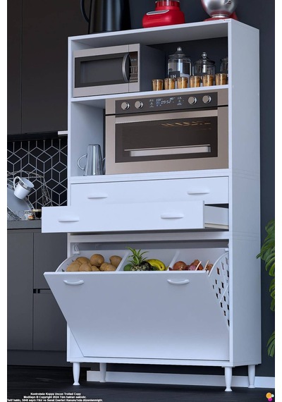 Saye 90 Cm Fırın Dolabı 3 Göz Sepetli Çok Amaçlı Mutfak Kiler Banyo Kirli Çamaşır Dolabı 90x181x32cm Beyaz Saye 90 Cm Fırın Dolabı 3 Göz Sepetli Çok Amaçlı Mutfak Kiler Banyo Kirli Çamaşır Dolabı 90x181x32cm Beyaz