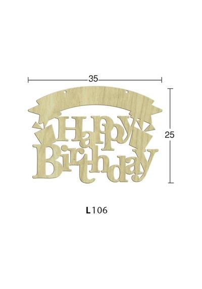 Ahşap Happy Brithday Duvar Ve Kapı Panosu L106