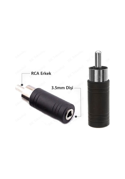 RCA Erkek to 3.5mm Dişi Mono Dönüştürücü Adaptör
