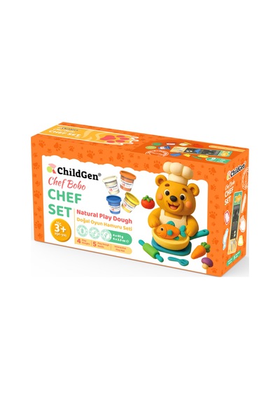 Doğal Oyun Hamuru Sevimli Patiler - Chef Set Çok  Renkli