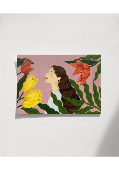 Çerçevesiz Poster Floral Melodi