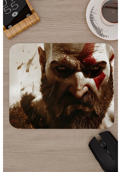 God Of War Kaymaz Dikişli Kauçuk Oyuncu Mousepad V2 - 22x18 Gaming Mouse Pad Fare Altlığı
