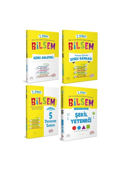 Editör 2. Sınıf Bilsem Hazırlık Kitapları 4 Lü Set Konu Soru Deneme Şekil