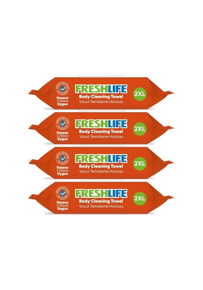 Freshlife Hasta Vücut Temizleme Islak Mendil Havlu 50 Yaprak XL 2'li Set