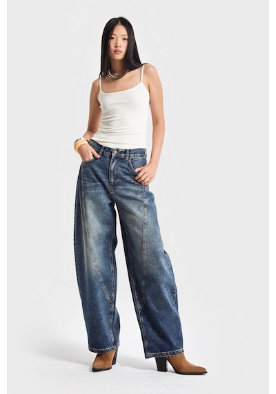 Itsbasic Kadın T.kot Rengi 35w5 Balon Baggy Fit İç Boy 83cm %100 Koton Denim Jean
