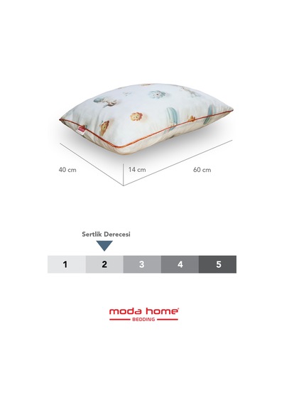2 Adet Müslin Kumaşlı Ortopedik Çocuk Yastığı,visco Parçacıklı Pamuk Kılıflı 40 60 1100 Gr Bulut Beyaz Bulut