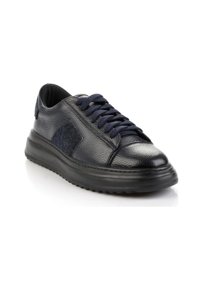 Bambi Lacivert Hakiki Deri Erkek Sneaker E01600121640 Lacivert