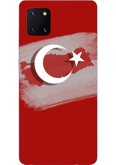 Samsung Galaxy Note 10 Lite Uyumlu Türkiye Harita Detaylı Türk Bayrağı Baskılı Silikon Kılıf Renkli