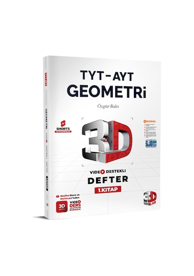 3d Yayınları Tyt - Ayt Geometri Video Destekli Defter 1. Kitap