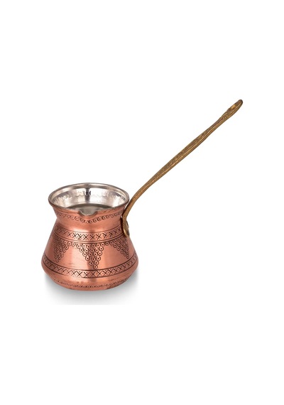 Turna Bakır Külhan Cezve 3 No 7 Fincan Zımba İşleme Skoç Turna1261-4