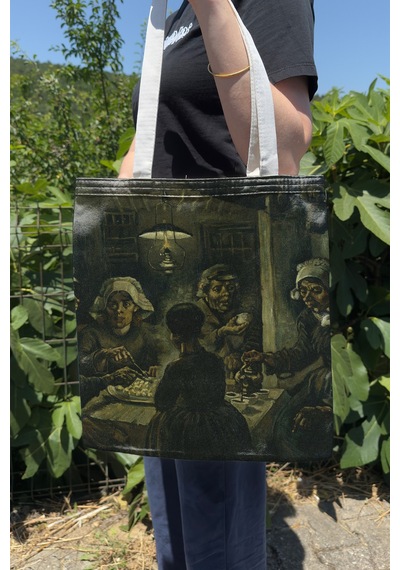 Zipzap Van Gogh V1 Çift Taraflı Yazlık Kışlık Kanvas Baskı Bez Çanta