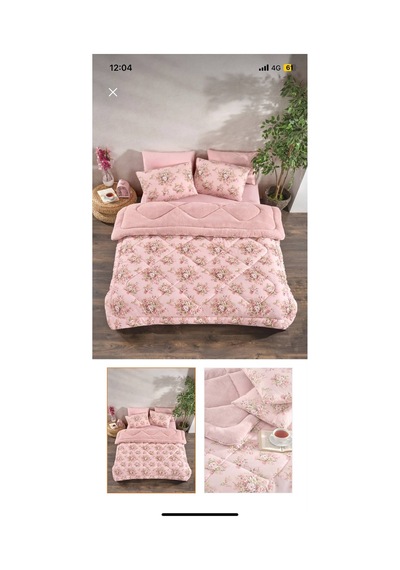 Welsoft Çift Kişilik Yorgan 195x215 Cm Çift Taraflı Ultra Yumuşak Silikon Dolgulu Pembe Pembe