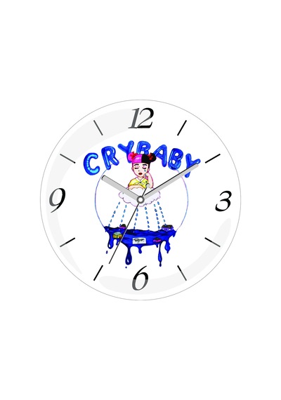 Melanie Martinez Cry Baby Çap 30cm Sessiz Akar Bombeli Gerçek Cam Duvar Saati Çok Renkli