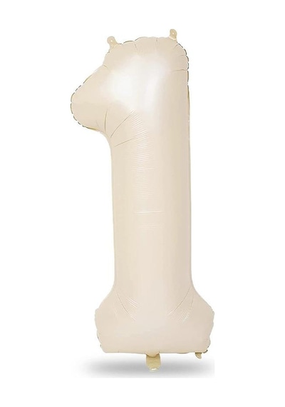 1 Rakam Krem Folyo Balon 34 İnç 76-82 Cm