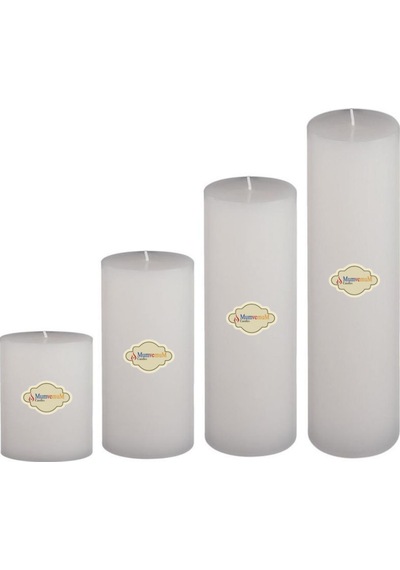 Small 4 Lü Set Mum Çap 7 Cm Beyaz Beyaz