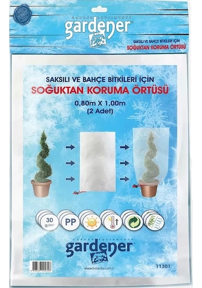 Gardener 11301 Saksılı Bitkiler İçin Soğuktan Koruma Örtüsü 30 G - 0,8 M X 1 M 2 Adet