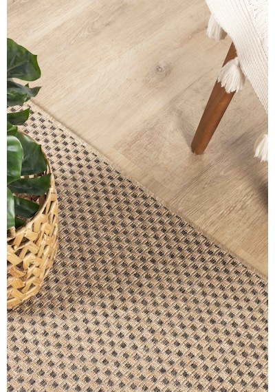 Sisaluna 4442 Bej Jüt Tabanlı Modern Dokuma Kilim Sisal Hasır Halı Bej