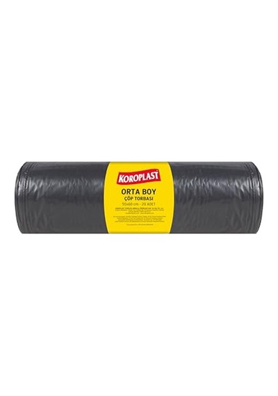 Orta Boy Çöp Torbası 20 Adet 55x60 Cm, Sızdırmaz & Yırtılmaz, Çift Katlı, Geri Dönüştürülebilir Çöp Poş