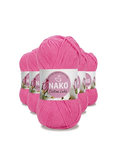 5 Adet Cotton Lüks Yelek Tunik Kazak Bluz Hırka İpi Yünü Koyu Pembe 97550