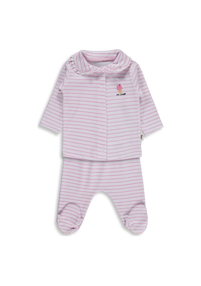 Civil Baby Çizgi Empirme 1-9 Ay Pijama Takımı - Beyaz