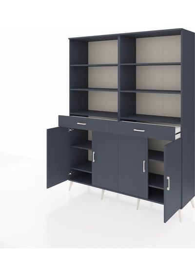 Hyperion Gardrop 10 Raflı 2 Çekmeceli 4 Kapaklı 176x44x221 Antrasit-antrasit Antrasit Hyperion Gardrop 10 Raflı 2 Çekmeceli 4 Kapaklı 176x44x221 Antrasit-antrasit Antrasit