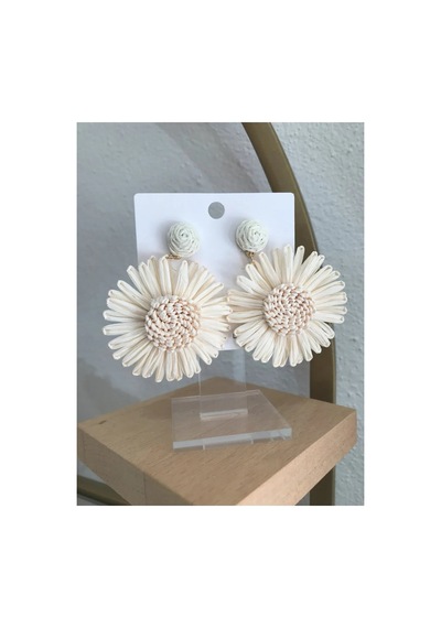 Linalya Jewelry Çiçek Küpe Krem - Model 258