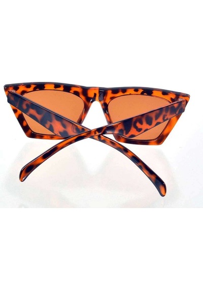 Leopar Çerçeve Cat Eye Kadın Güneş Gözlüğü Beyaz