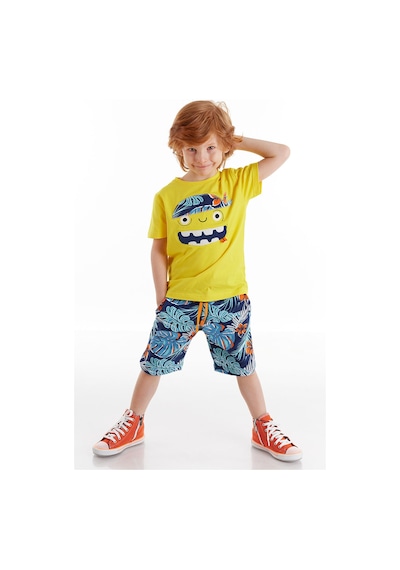 Denokids Hawai Korsan Erkek Çocuk Şort Takım Çok Renkli