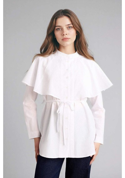 Defacto Relax Fıt Terry Cotton Uzun Kollu Tunik F7344ax26sper105 Ekru-er105