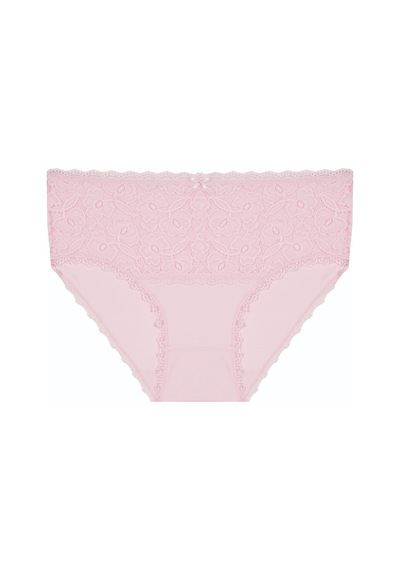 Büyük Beden Beli Lastikli Dantelli Kadın Külot Pembe