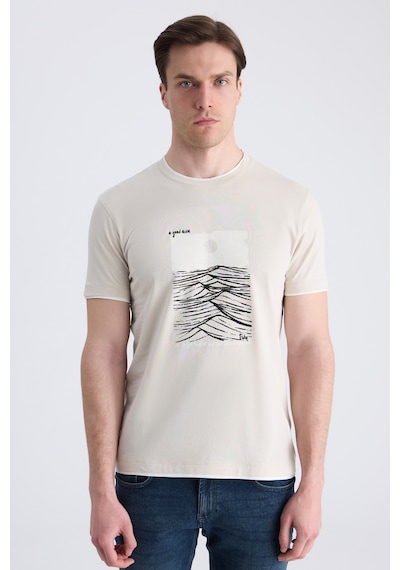 Twn Slim Fit Taş Düz %100 Pamuklu T-shirt 2ec143831113m S01