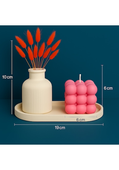 El Yapımı Kokulu Bubble Mum Dekoratif Tasarım Hediyelik Mum Pembe