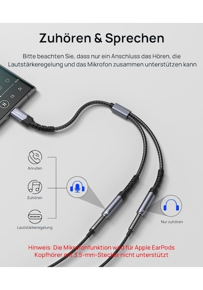 Type-c Jackı Kulaklık Ayırıcı Aux Adaptörü 28 Cm Usb C - Çift 3,5 Mm Jak Ayırıcı Ses Y Kablosu Apple Uyumlu iPhone 16/15 Pro Max Plus, Huawei P40, Galaxy S24 S23 S22 Ultra, Piksel Grisi İle Cm0017 Type-c Jackı Kulaklık Ayırıcı Aux Adaptörü 28 Cm Usb C - Çift 3,5 Mm Jak Ayırıcı Ses Y Kablosu Apple Uyumlu iPhone 16/15 Pro Max Plus, Huawei P40, Galaxy S24 S23 S22 Ultra, Piksel Grisi İle Cm0017