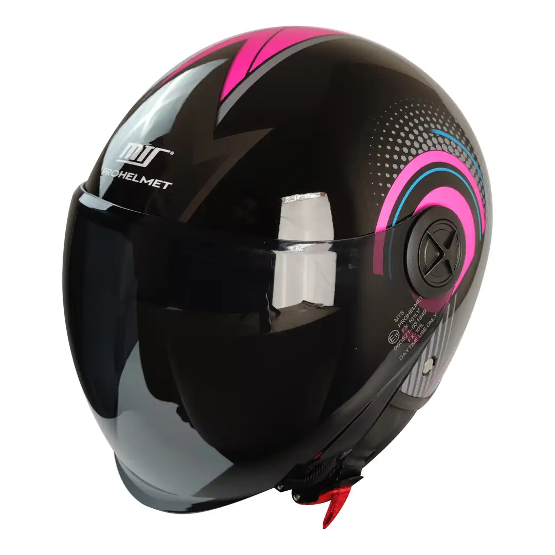 Fx-101 Pink Woman Yarım Kask - Pembe Kadın Motosiklet Kaskı - Ce Onaylı Pink Woman